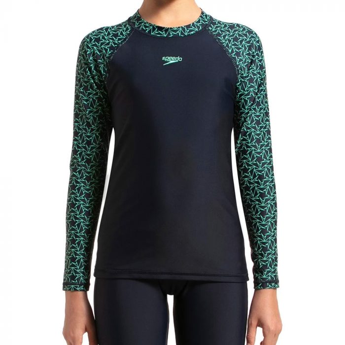 Speedo Kids Swimwear Girls Boomstar Allover Long Sleeve Suntop