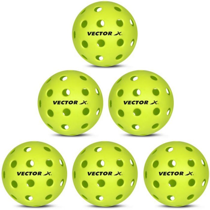 Vector X Pickleball Ball | 40-Hole Outdoor Pickleball Balls | Pack of 6