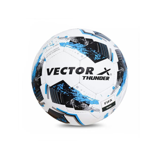 Vector X Thunder Football (Size – 5 | White/Blue/Black)