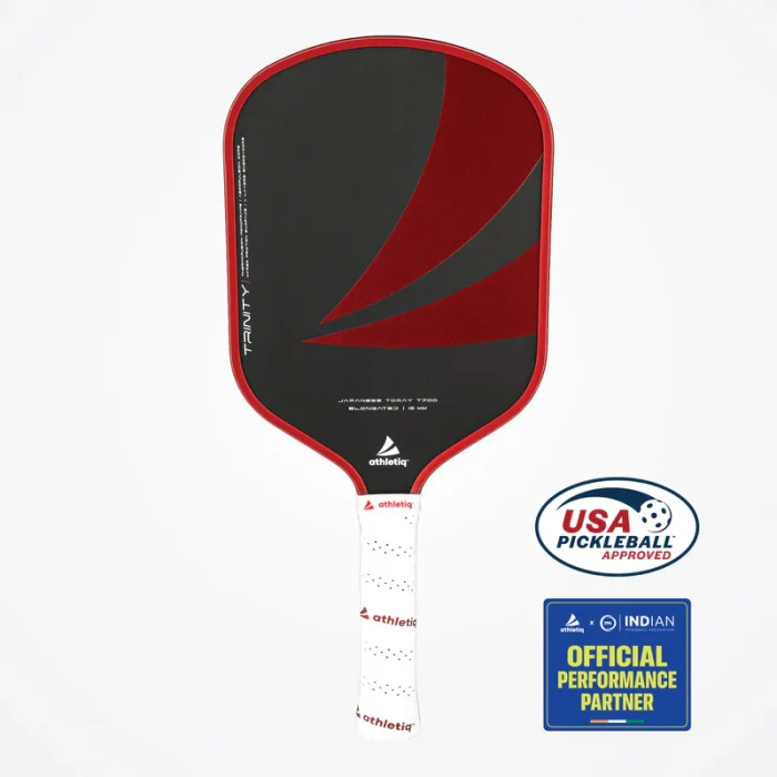 Athletiq Trinity USAPA Approved (Trilogy Pro Series) Full Foam Hot Pressed Thermoformed Japanese Toray T700 Elongated Pickleball Paddle