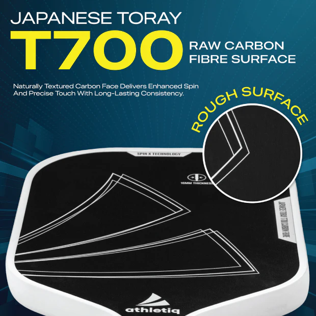 Athletiq SuperSonic Hot Pressed Thermoformed Japanese Toray T700 Pickleball Paddle - Image 6