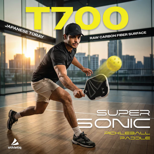 Athletiq SuperSonic Hot Pressed Thermoformed Japanese Toray T700 Pickleball Paddle - Image 2