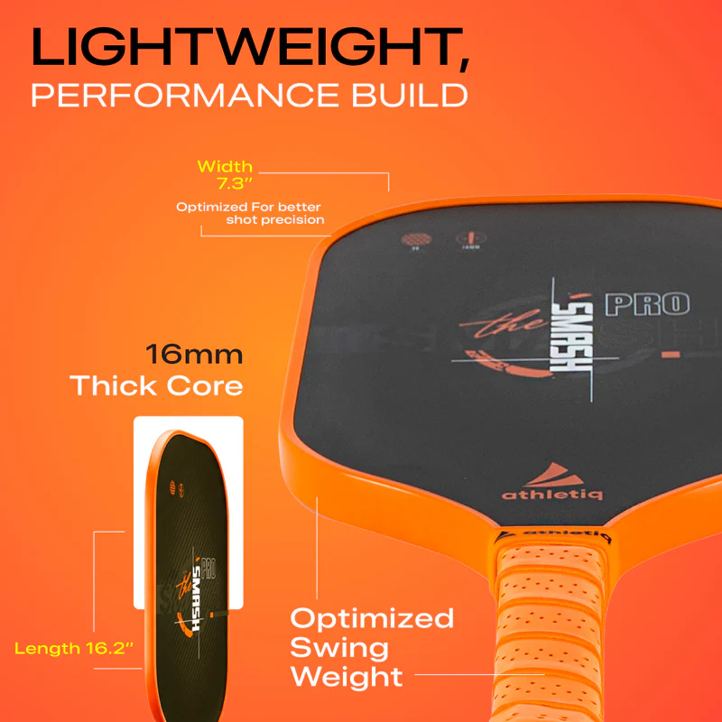 Athletiq SmashPro 3K Raw Carbon Fibre Pickleball Paddle - Image 4