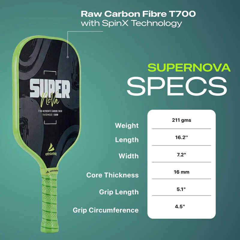 Athletiq SuperNova T700 Carbon Fibre Pickleball Paddle - Image 3